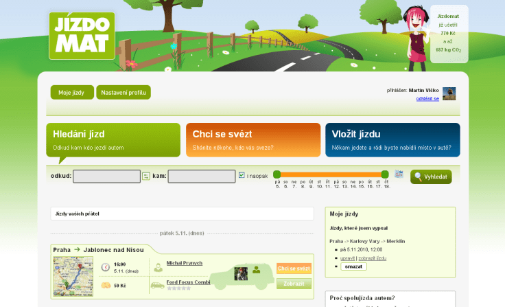 Strona startowa jizdomat.cz